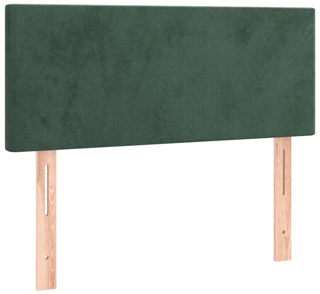 Cama boxspring com colchão 120x190 cm veludo verde-escuro