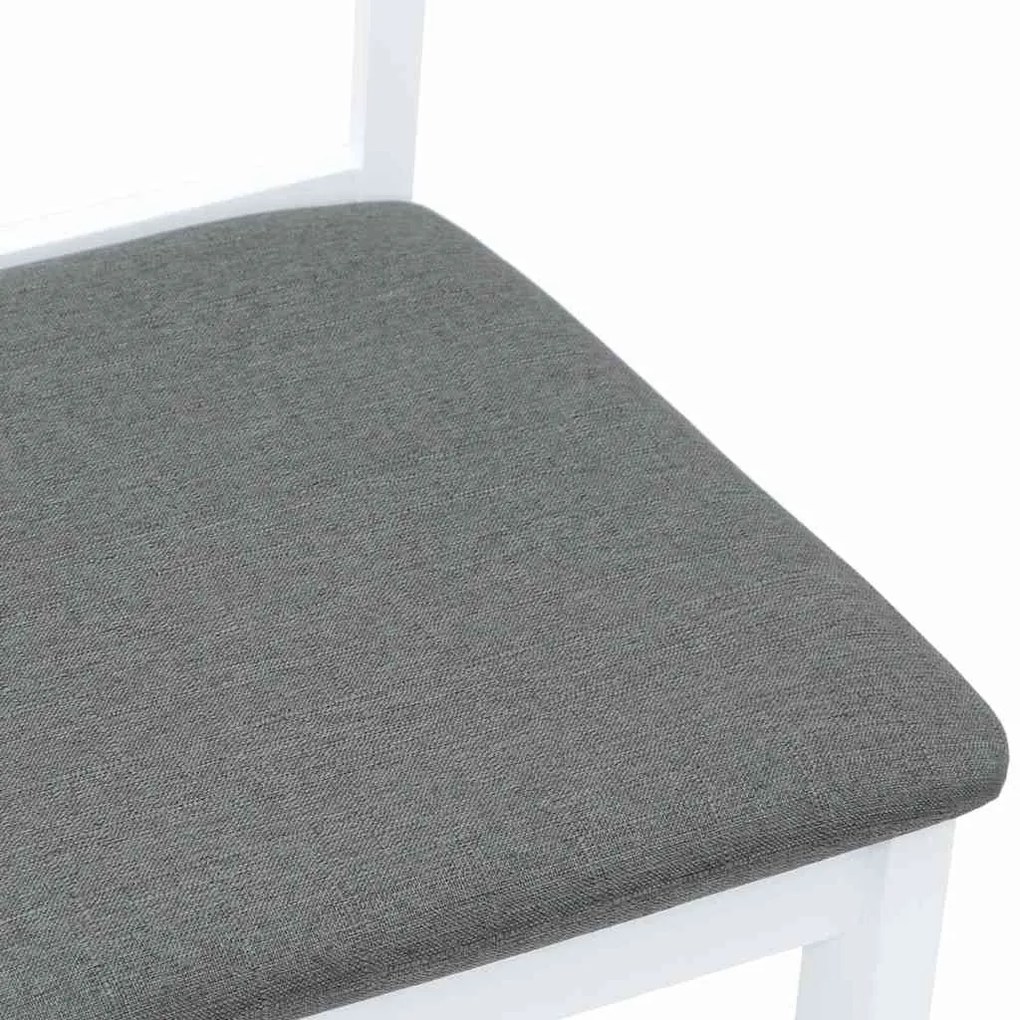 Cadeiras de jantar com almofadões 2 pcs madeira maciça branco