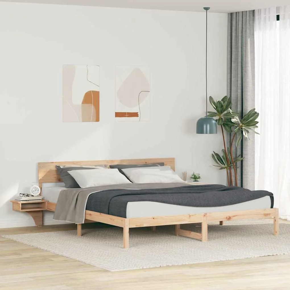 vidaXL Estrutura da Cama Castanho Madeira de pinho maciça