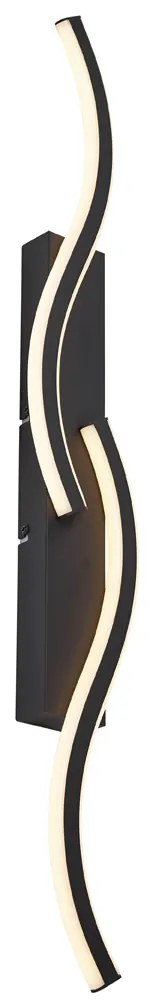 Candeeiro de parede de design preto regulável em 3 níveis 2-Light - Bummy