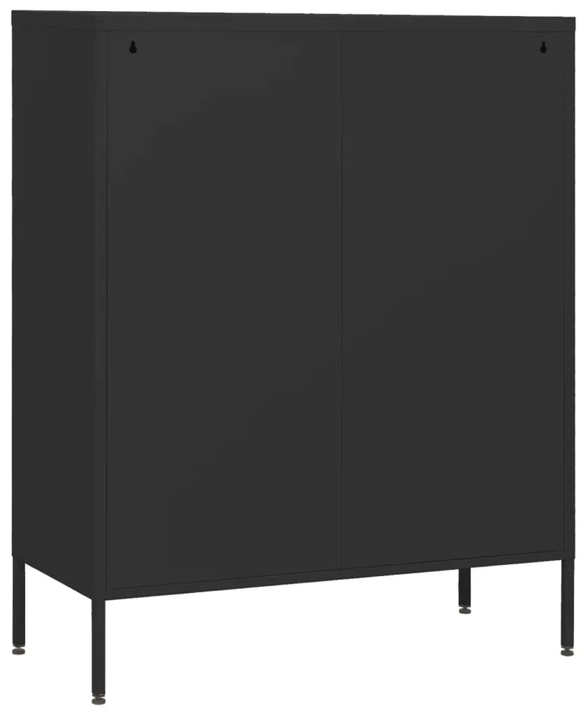 Cómoda/aparador com gavetas aço 80x35x101,5 cm preto