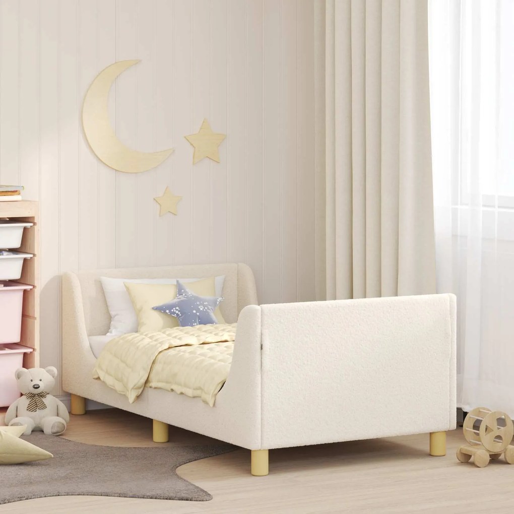 vidaXL Estrutura de Cama Infantil com Cabeceira Creme 80 x 160 cm