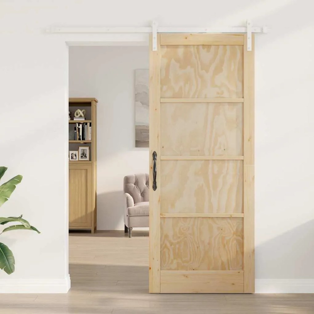 Porta Deslizante Conjunto de 2 Natural e Branca