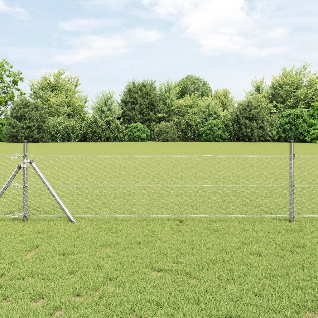 Cerca Hexagonal vidaXL 0.8x50 m Aço Galvanizado