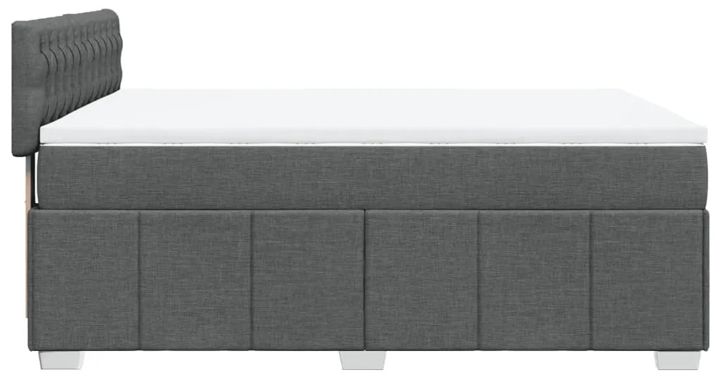 Cama com molas/colchão 160x200 cm tecido cinzento-escuro