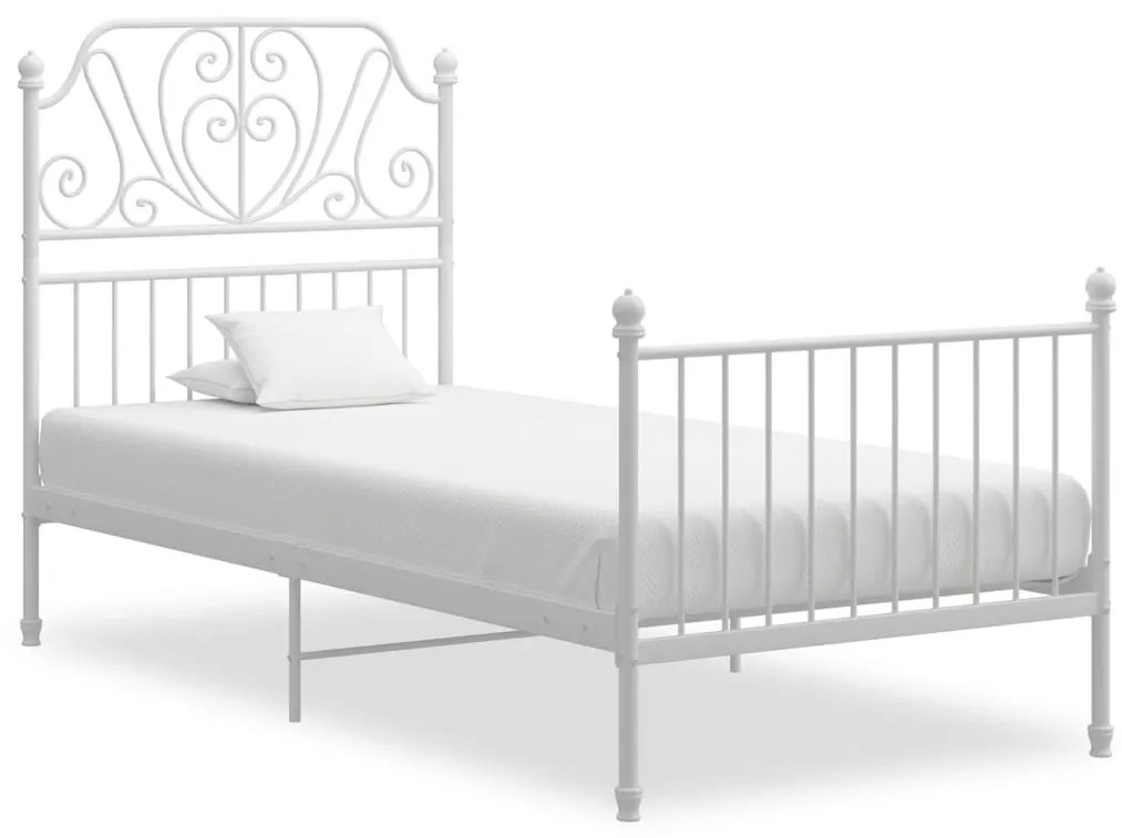 Estrutura de cama 100x200 cm metal branco