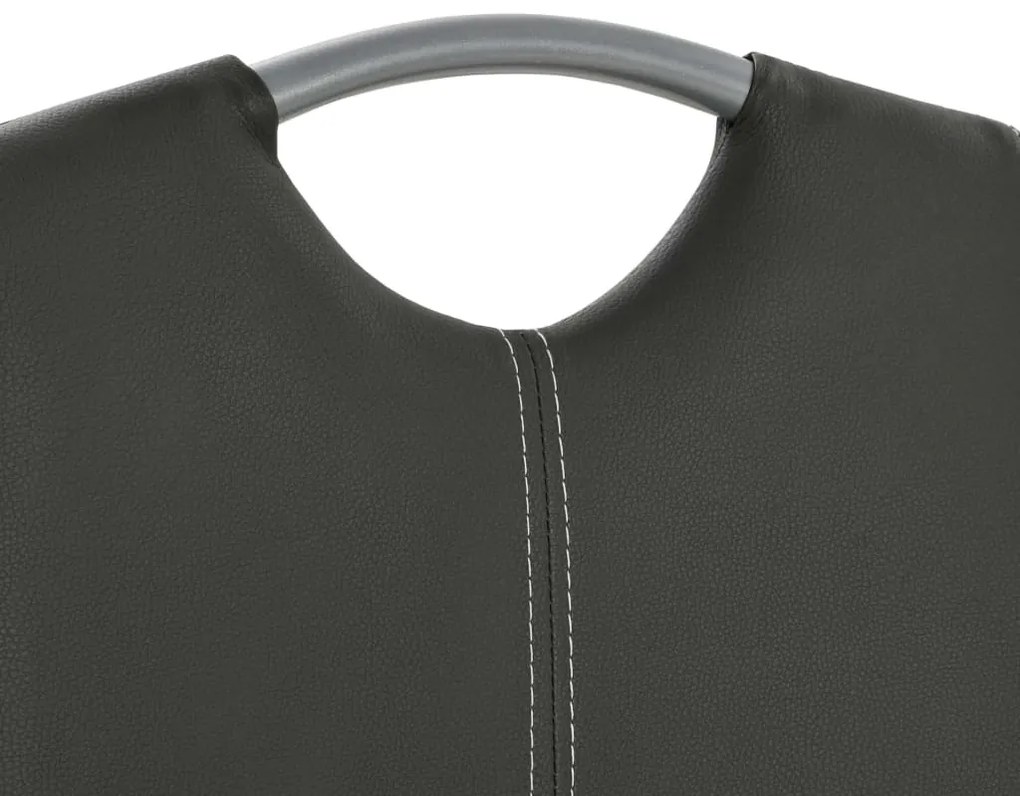 Cadeiras de jantar cantilever 2 pcs couro artificial cinzento