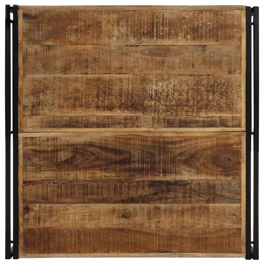 Mesa de centro 100x100x35 cm madeira de mangueira áspera maciça