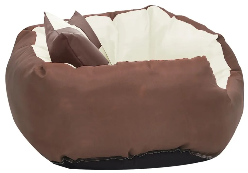 Almofadão p/ cães reversível lavável 65x50x20 cm castanho/creme