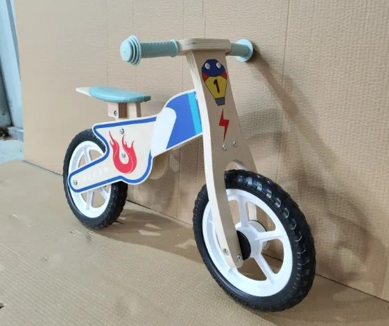 AIYAPLAY Bicicleta de Equilíbrio Infantil sem Pedais com Selim Regulável em PU, para 3-5 Anos Até 50 kg, Madeira Natural | Aosom Portugal
