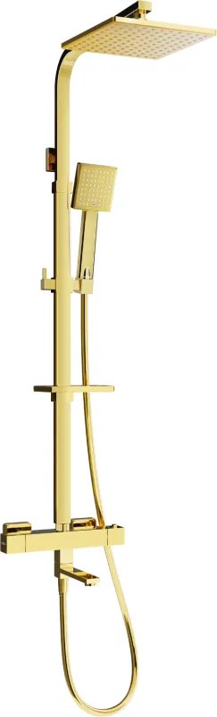 Mexen CQ45 conjunto banheira-duche com chuveiro de teto e misturadora termostática, dourado - 779104595-50
