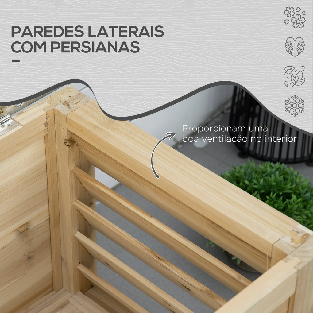 Baú de Jardim Carga 155L Baú de Armazenamento Exterior de Madeira com