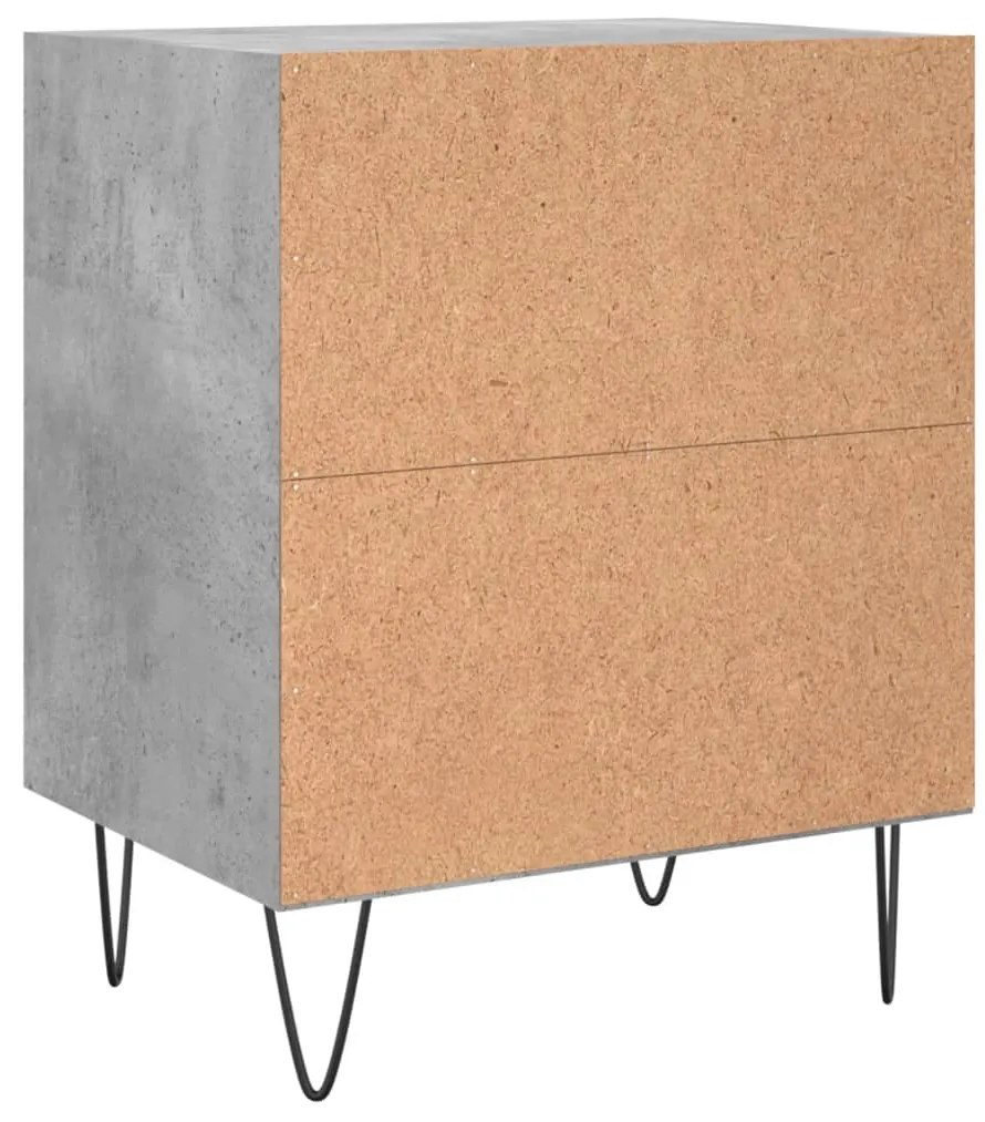 Mesa de cabeceira 40x30x50cm derivados madeira cinzento cimento