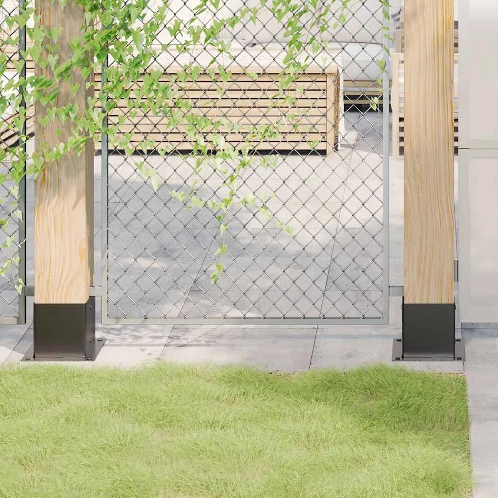 vidaXL Bases de coluna quadradas 4 peças 141x141mm aço revestido a pó