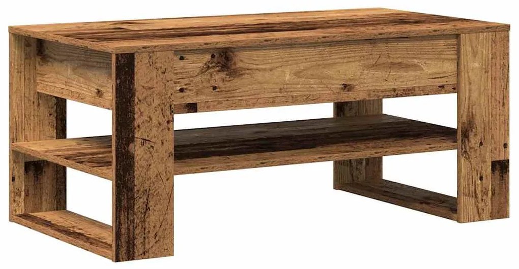 Mesa de Centro vidaXL em Madeira Velha 102x55x45 cm de Madeira de Enge