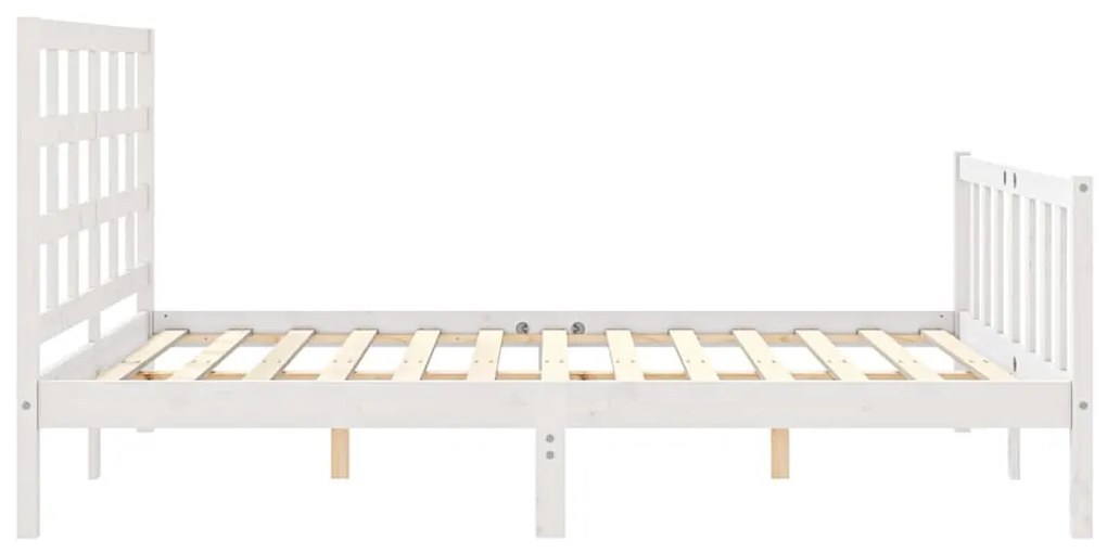 Cama sem colchão 160x200 cm madeira de pinho maciça branco