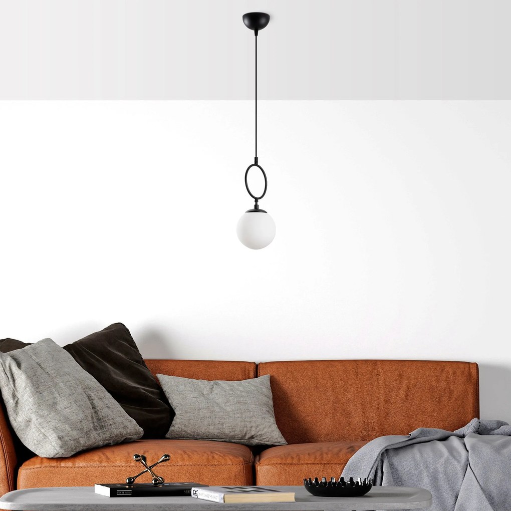 Candeeiro de Teto Ring – Preto – 15 cm x 127 cm