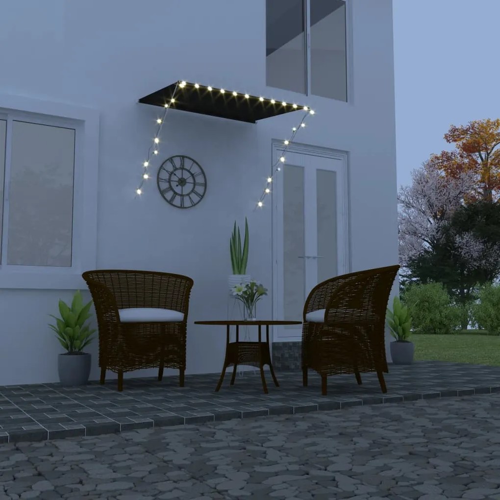 vidaXL Toldo retrátil com LED 150x150 cm antracite