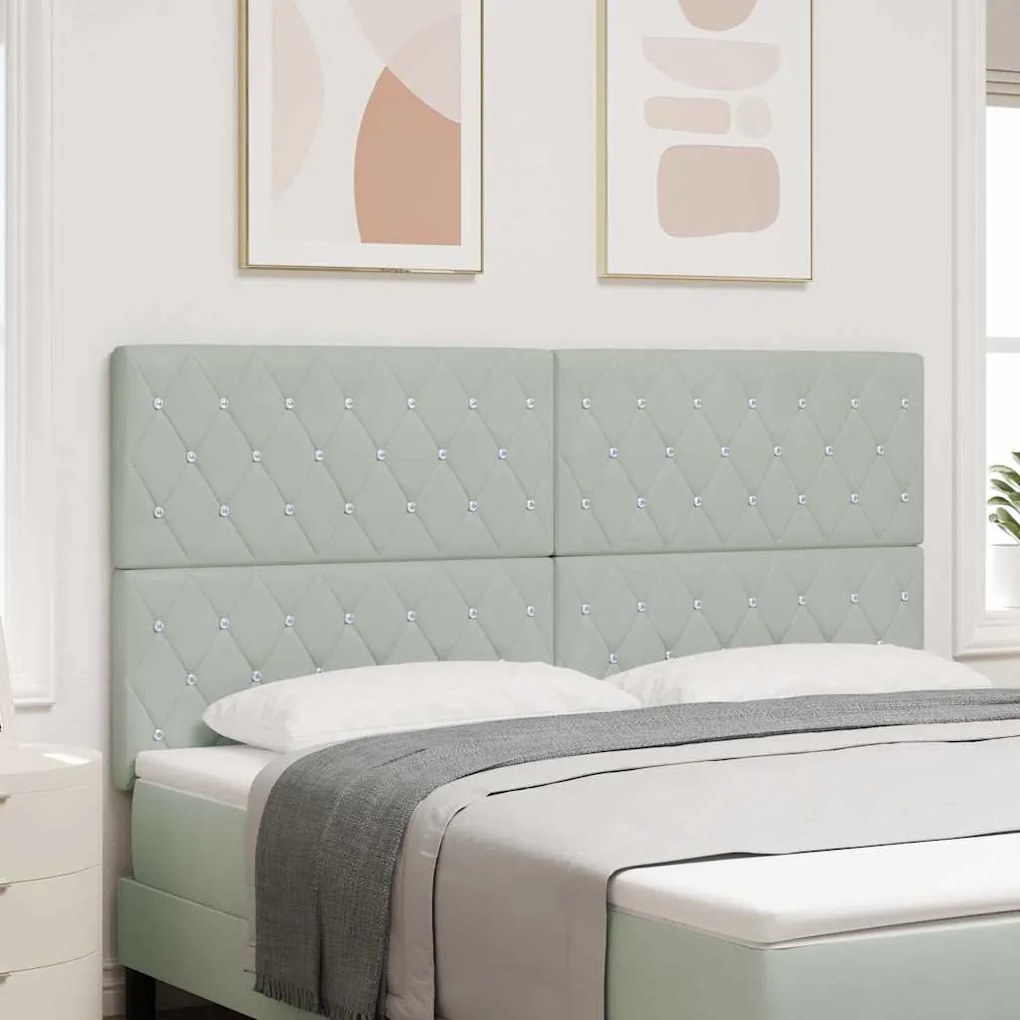 vidaXL Cabeceira de Veludo Losangos Cinzento-claro 180 cm Veludo