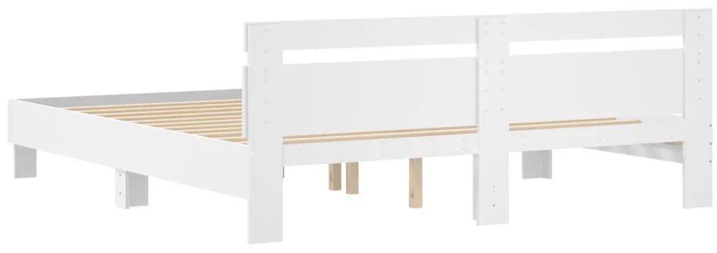 Estrutura cama c/ cabeceira 200x200 cm derivados madeira branco