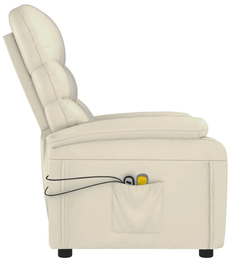 Poltrona de massagens elétrica couro artificial cor creme
