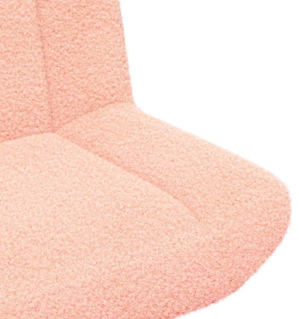 Cadeira de Acento Rosa Bebé Poliéster, Metal Padrão Giratória
