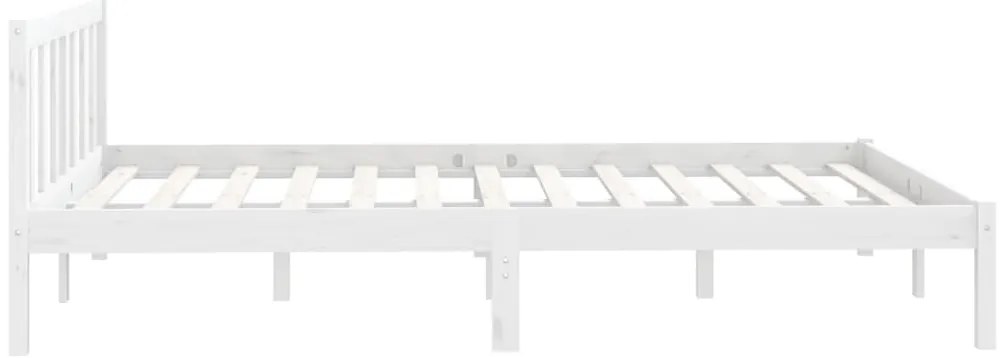 Estrutura de cama em pinho maciço 160x200 cm branco