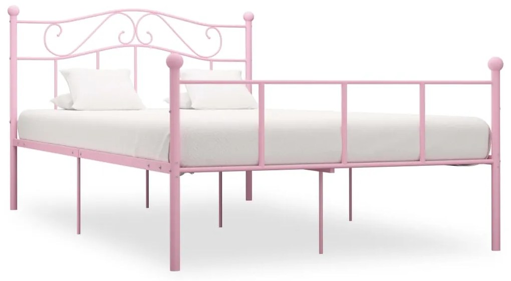 Estrutura de cama 120x200 cm metal rosa