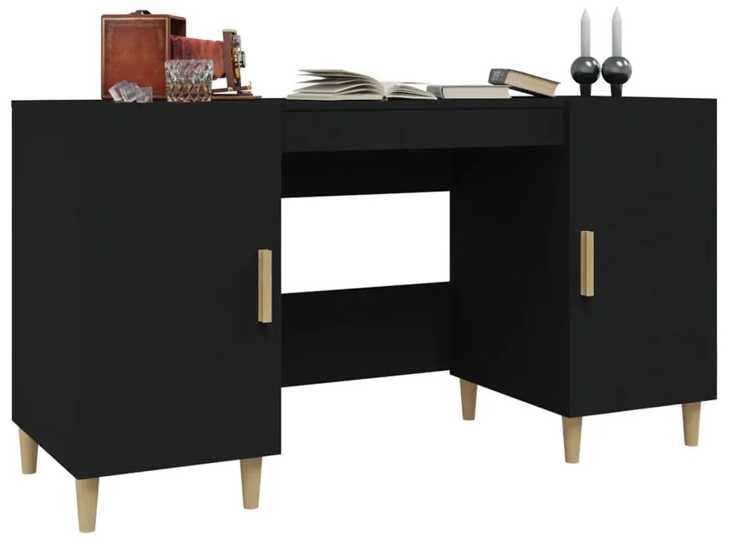 Secretária 140x50x75 cm derivados de madeira preto