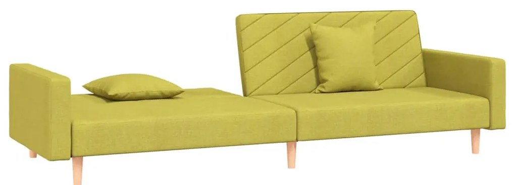 Sofá-cama 2 lugares com duas almofadas tecido verde