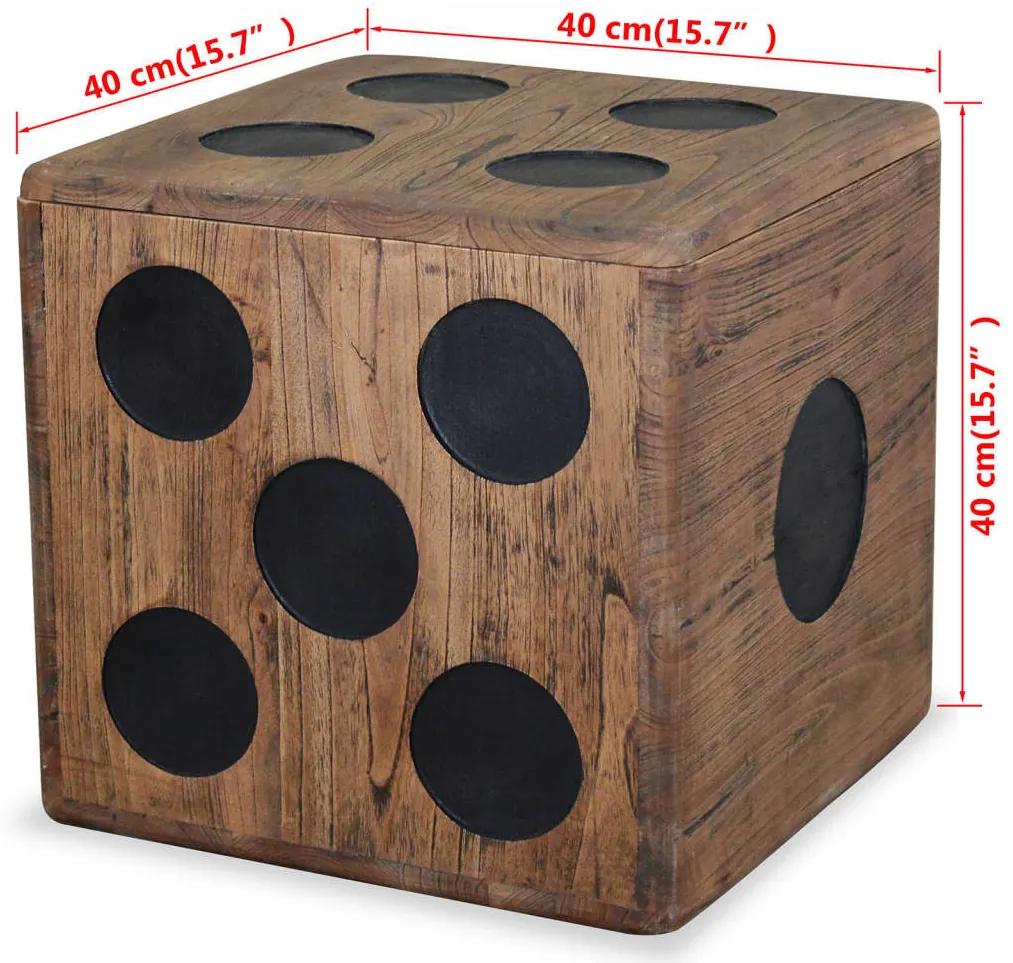 Caixa de arrumação madeira mindi 40x40x40 cm design de dado