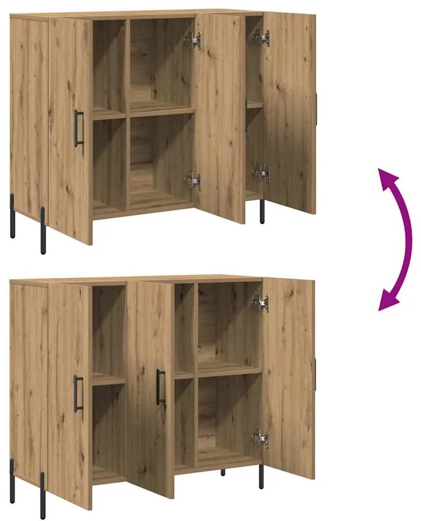 Buffet vidaXL Carvalho Artífice 90x34x80 cm Madeira de Engenharia