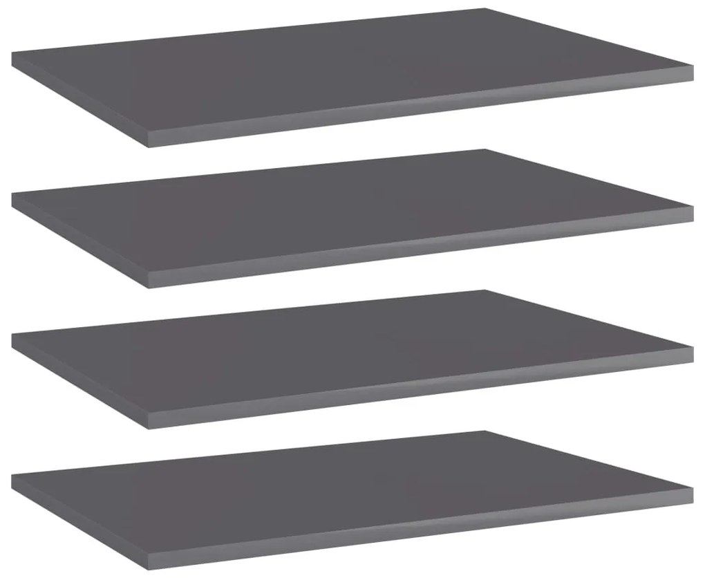 vidaXL Prateleiras para estante 4 pcs 60x40x1,5cm contraplacado cinza