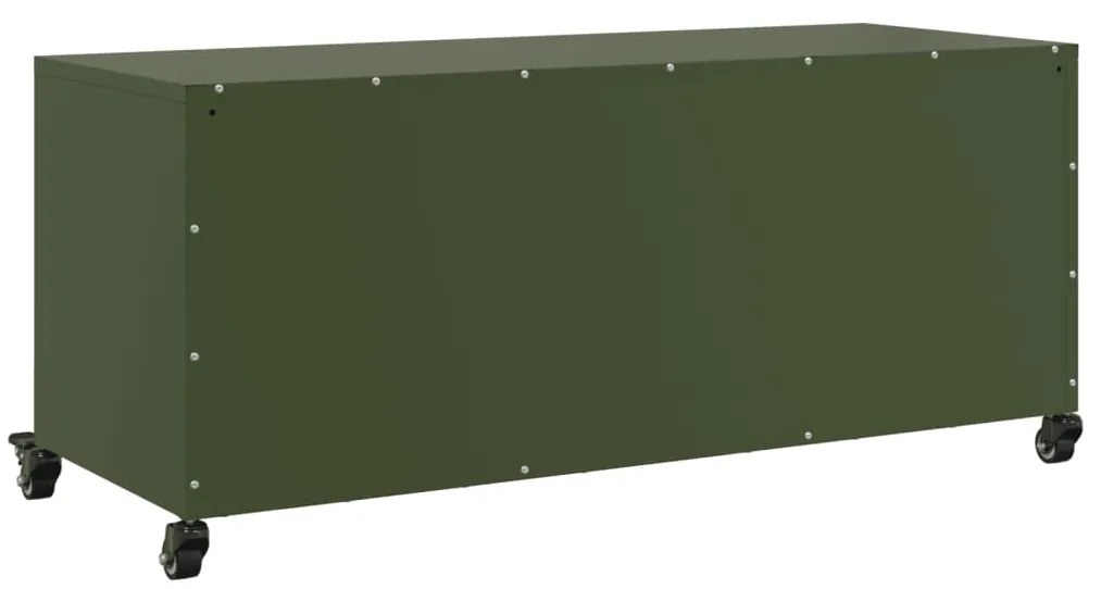 Móvel de TV 100,5x39x43,5 cm aço verde-azeitona