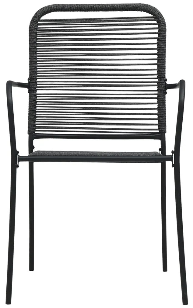5 pcs conjunto de jantar p/ jardim corda de algodão e aço preto