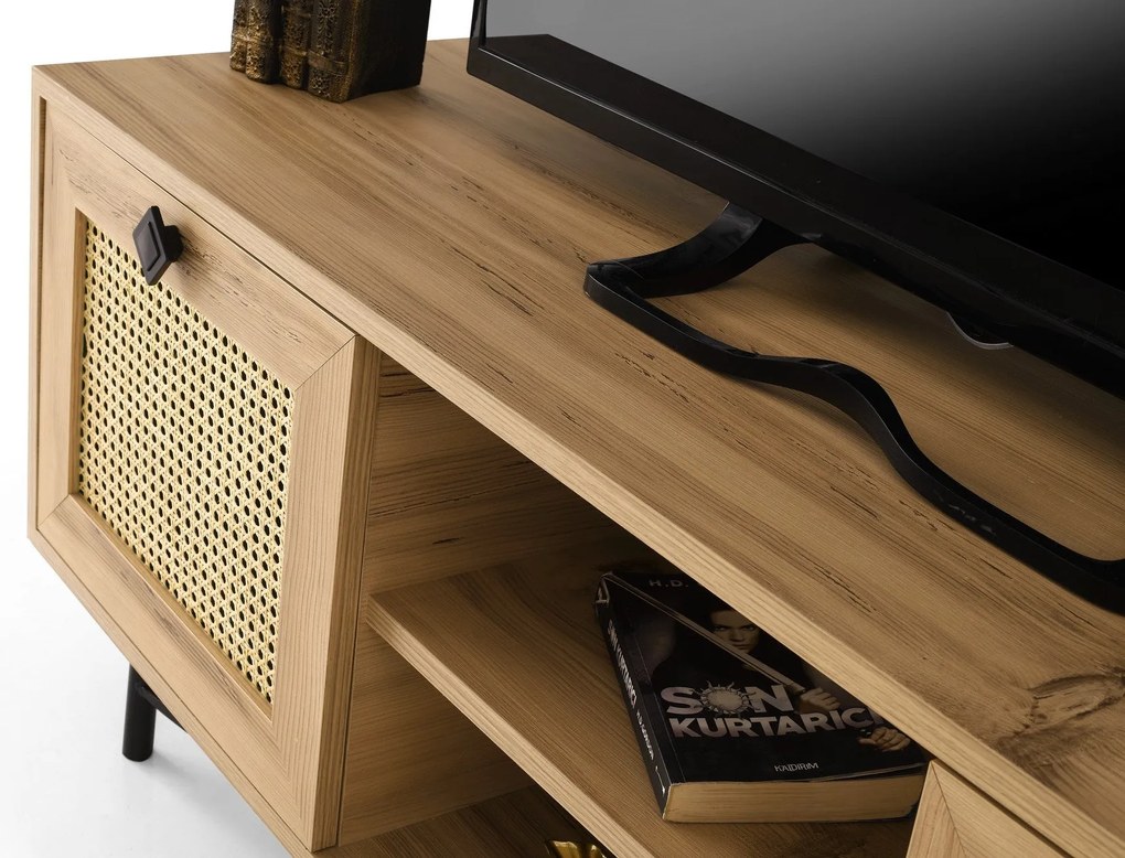****  
TV Stand Begonya – Carvalho Preto – 140x60x40 cm

**