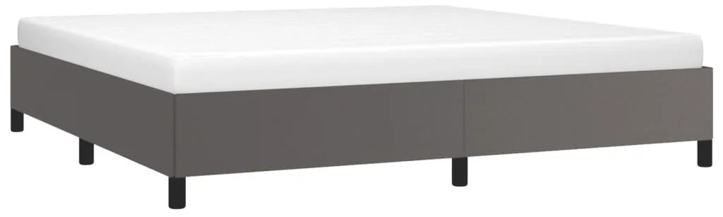 Estrutura de cama 200x200cm couro artificial cinzento