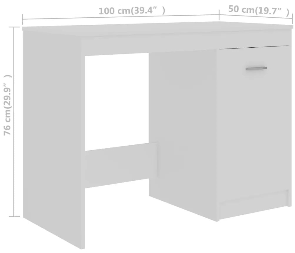 Secretária 140x50x76 cm contraplacado branco