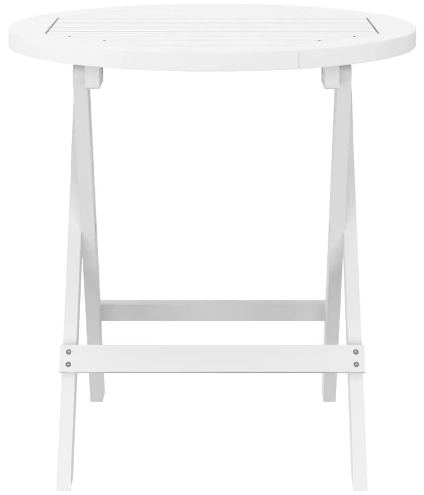 Mesa de jardim dobrável Ø 46 cm madeira de acácia maciça branco