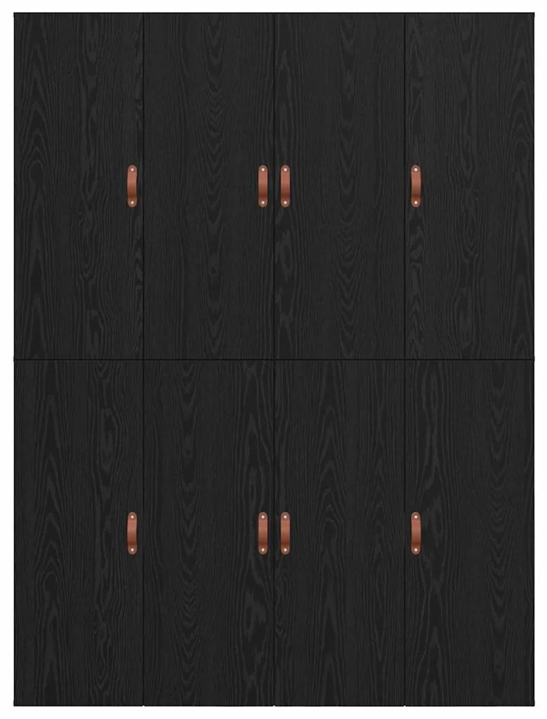 Cama box preta em carvalho 135x190 cm