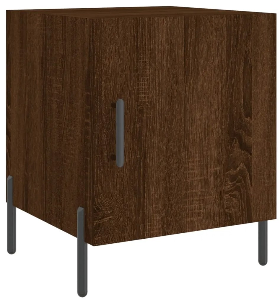 Mesa cabeceira 2pcs 40x40x50cm deriv. madeira carvalho castanho