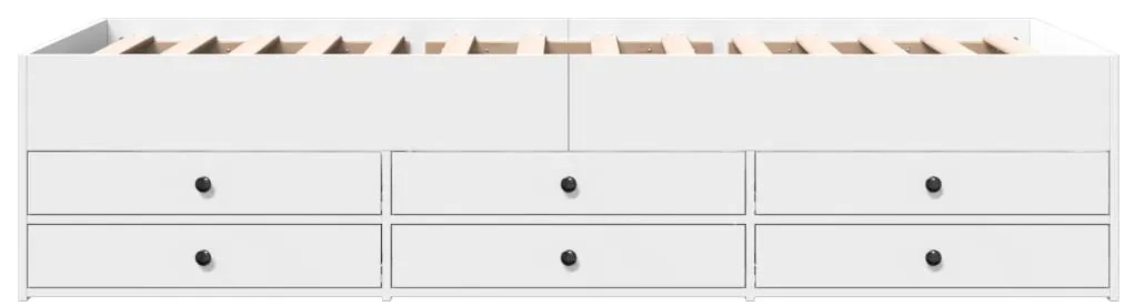 Sofá-cama com gavetas sem colchão 75x190 cm branco