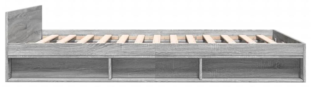 Estrutura de cama c/ gavetas derivados madeira cinza sonoma
