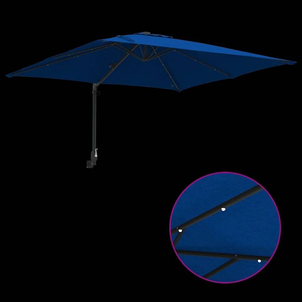 Guarda-sol de Jardim Azul Azur 248.5 x 247.5 x 160 cm tecido