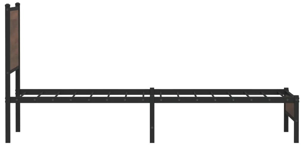 Estrutura de cama sem colchão 90x200 cm metal carvalho castanho