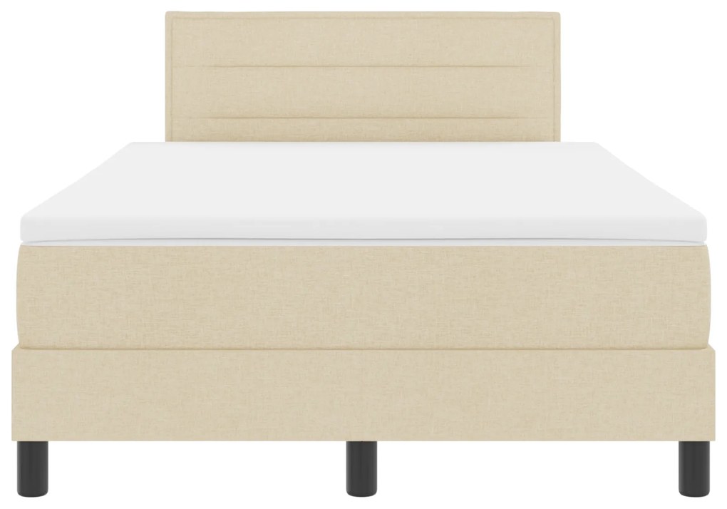 Cama Box com Colchão Creme 120x190 cm Tecido