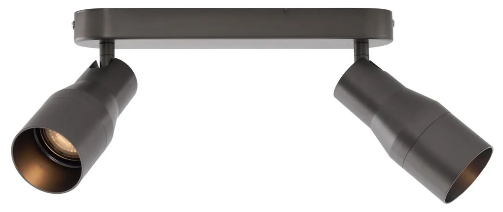 Foco de teto arredondado Cinzento Escuro GU10 50mm 2-luzes - Stanley Moderno