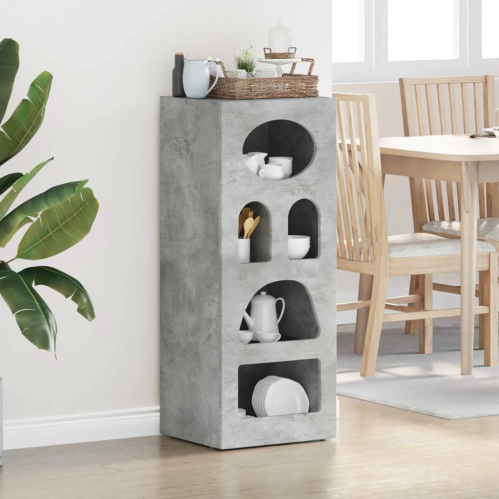 vidaXL Buffet Cinzento 40 x 35 x 100,5 cm Madeira processada