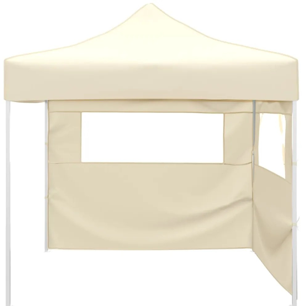 Tenda dobrável com 2 paredes 3x3 m creme