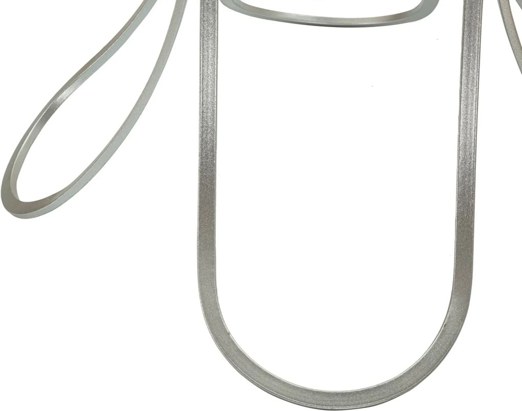 Mesa Trixy - Metal Prata e Topo de Vidro Temperado - Ø 56 cm x 68 cm